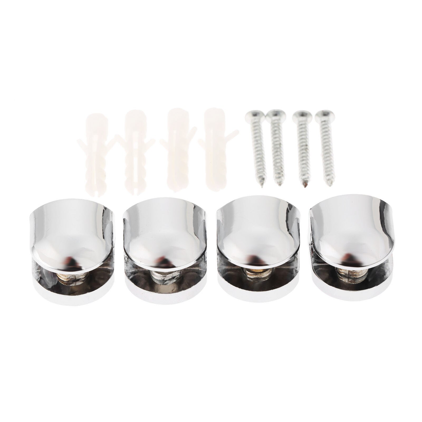 4 st/set utrymme glasklämmor justerbara väggmonterade glashylla klämfäste 5-6mm glastjocklek hållare 20mm x12mm x19mm