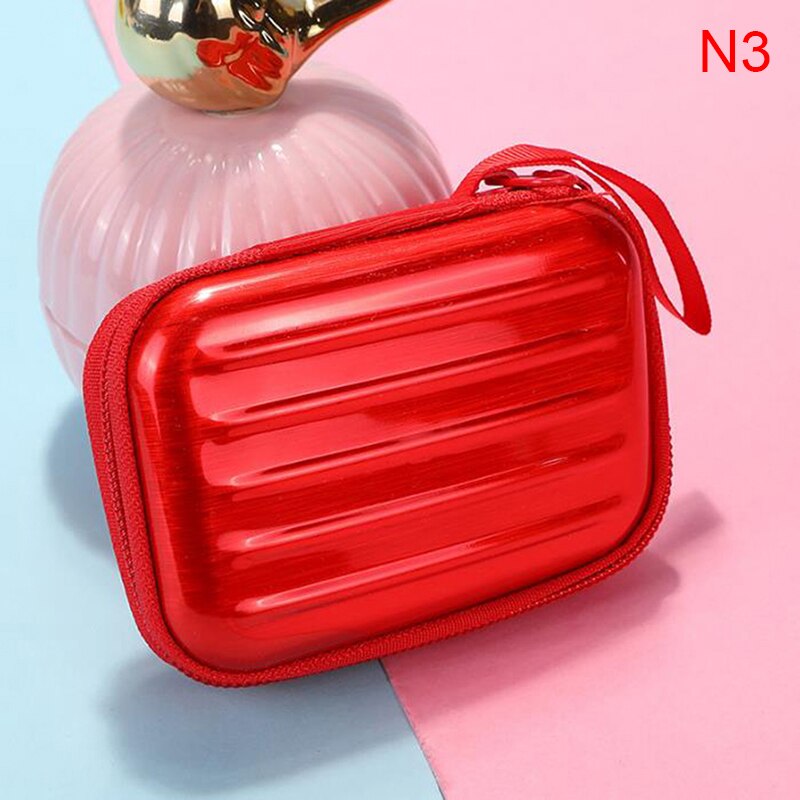 1PC Luggage Model Square Tin Iron Box / Mini Pouch / Key Purse / Pencil Case/steel Box/coin Storage Bag/headset Bag: N3