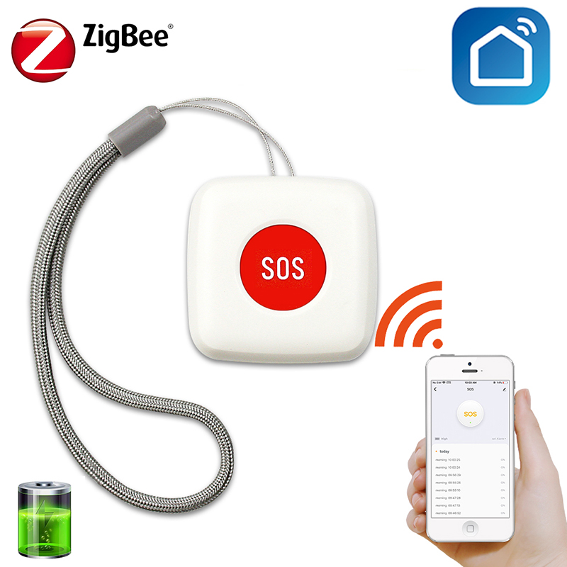 Tuya zigbee trådløs fjernbetjening sos knap alarm alarm nødhjælp alarm ældre og børn arbejder med zigbee gateway