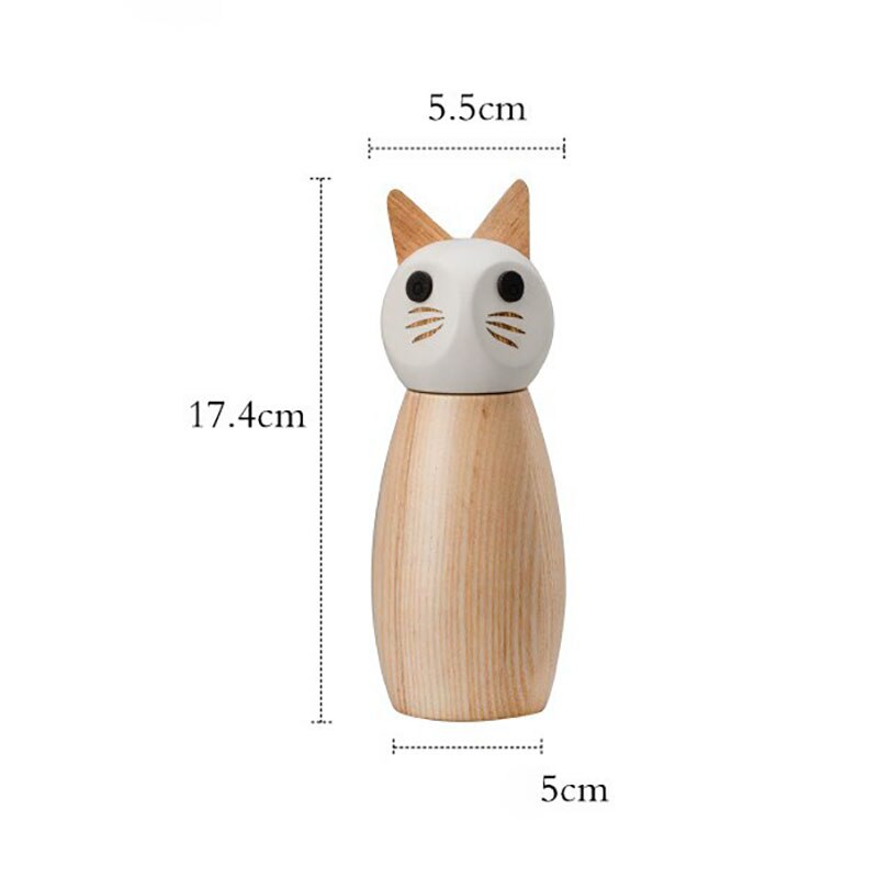 Fuchs Schwarz Pfeffermühle Küche Katze Manuelle Schleifer Frisch Gemahlener Pfeffer Meer Salz Schleifen Flasche Holz Würze Krug: Katze