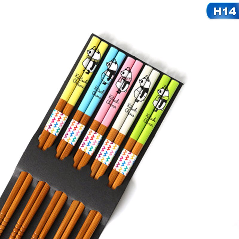 5 Pair Chopsticks Handmade Bamboo Japanese Natural Wood Chopsticks Sushi Food Multi Color Wooden Chopsticks Reusable: H14