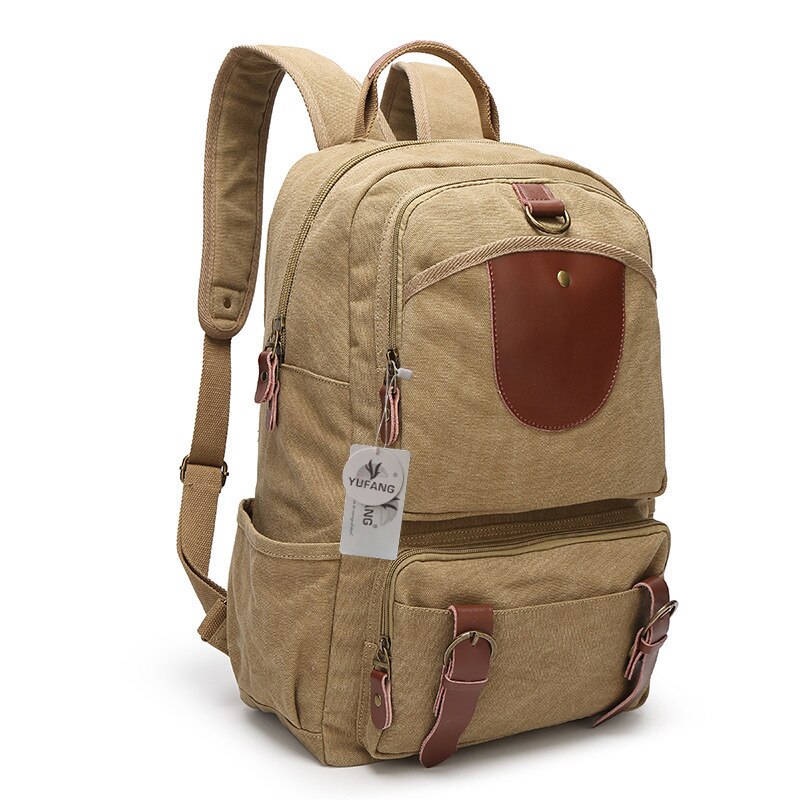 YUFANG Rugzak Grote Canvas Mannen Rugzak Preppy Styke Mannen Computer Rugzak All-Match Schooltas Voor Tiener Jongen Trendy