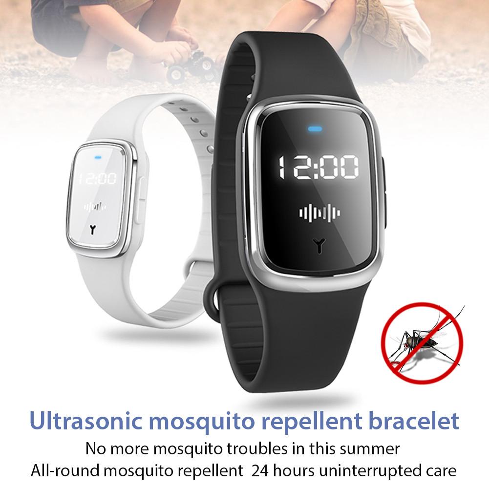 I lager myggmedel armband ultraljud skadedjursbekämpare handledsband 5v / 1a usb laddning för hem utomhus barn vuxna