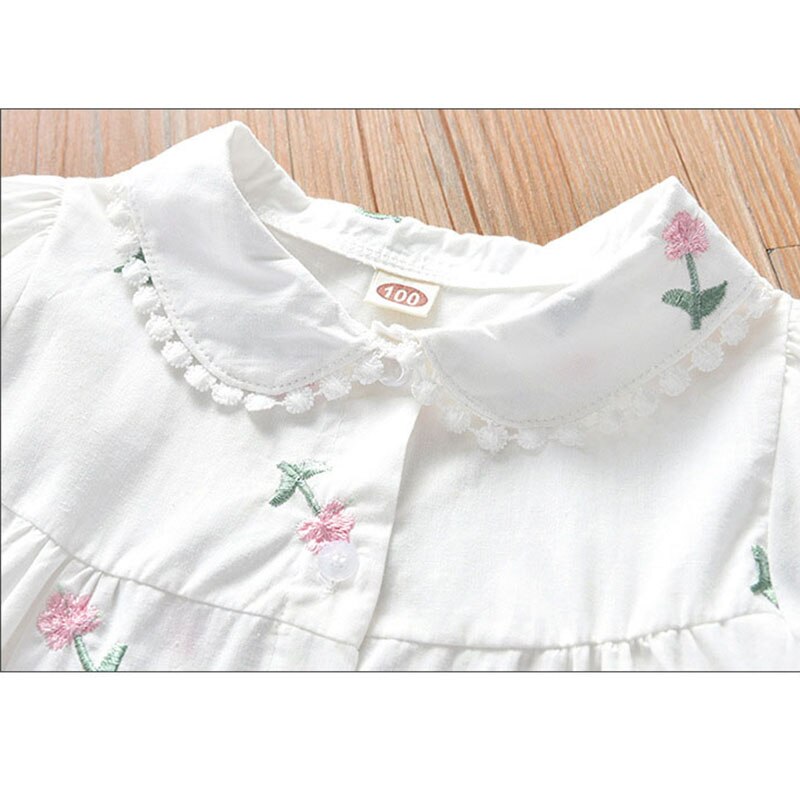 Camicia ricamata a maniche corte per bambina estiva per bambini camicia per bambina camicia per bambina camicia per bambini