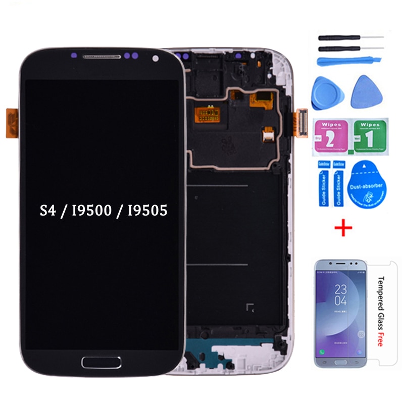 Voor Samsung Galaxy S4 I9505 I9500 I337 Lcd-scherm En Touch Screen Digitizer Vergadering Met Frame Kan Pas De helderheid