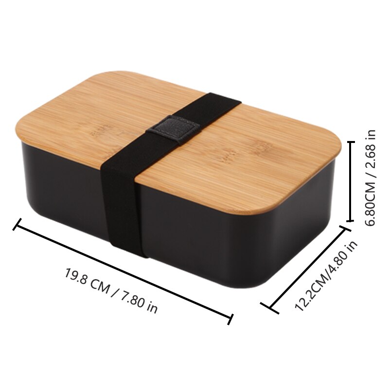 Fiambrera de bambú portátil para niños, caja Bento japonesa para la escuela, contenedor de alimentos con cuchillo y tenedor, compartimentos móviles para microondas