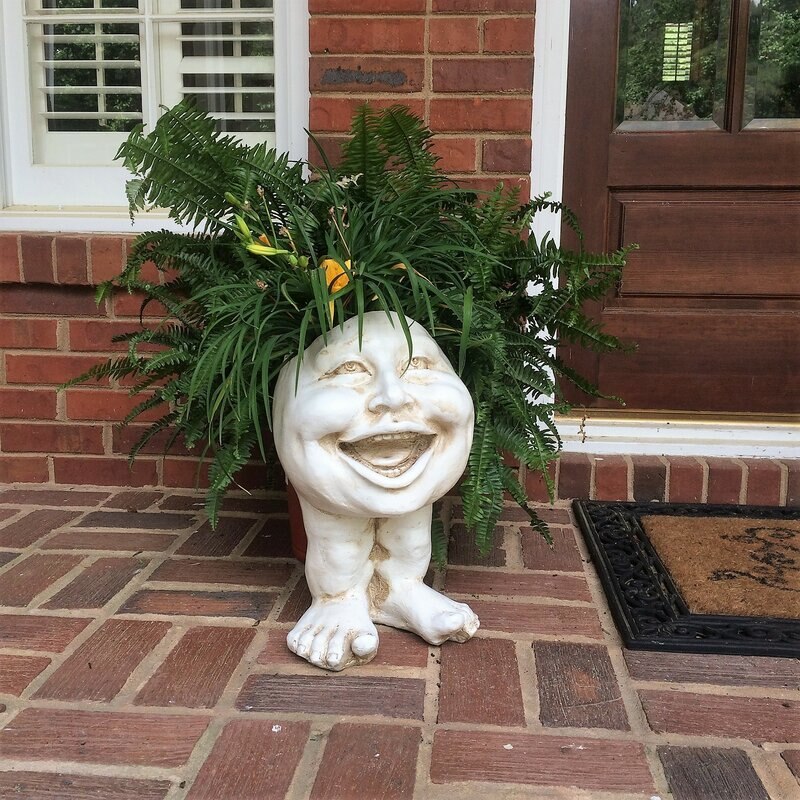 Muggly&#39;s The Face Statue Planter Funny Muggle Face Sculpture Funny Expression Outdoor Flower Pot Garden Decoration: Aunt Muggle Minnie