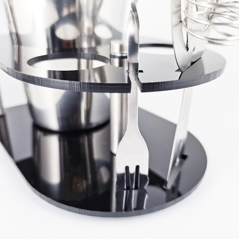 Martini Cocktail Shaker Set Bartender Kit: 5-7 Piece Bar Tools Wine Spoon Muddler Jigger Strainer with Stand Drinks Recipe