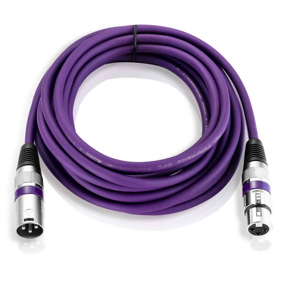 Bochara XLR Cable Male to Female M/F 3Pin OFC Audio Cable Foil+Braided Shielded For Microphone Mixer Amplifier 1m 2m 3m 5m 10m