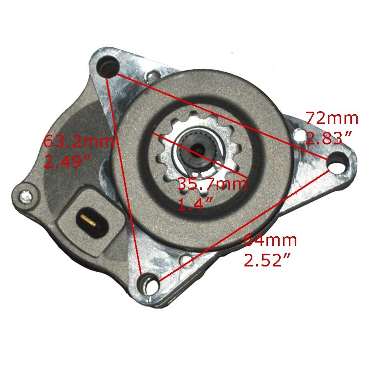 12V 50CC 70CC 90CC 110CC Electric Starter Motor 3 installation hole,Upper starter motor engine