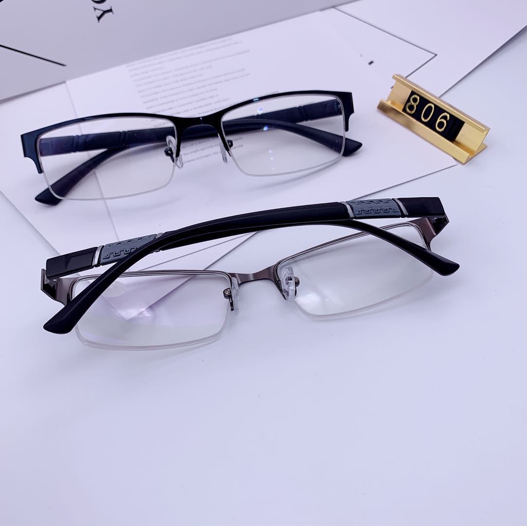 Geschäft Myopie Brille Halb Metall Rahmen Kurzsichtig Gläser unisex Myopie Harz Klar Spiegel 0-0,5-1-1,5 -2-2,5-5-5,5-6