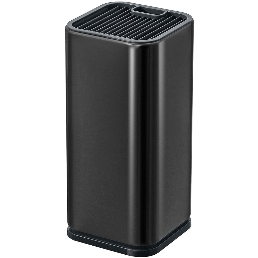 Universal Knife Block, Knife Holder For Kitchen Counter, Stainless-Steel Modern Rectangular with Scissors-slots