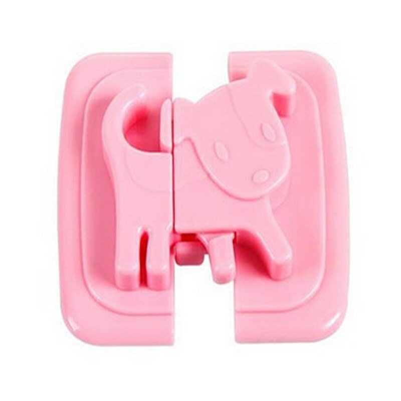 Verrou d&#39;armoire de sécurité pour bébé, en forme de dessin animé, soins pour bébé, produits pour serrure de porte de réfrigérateur: pink