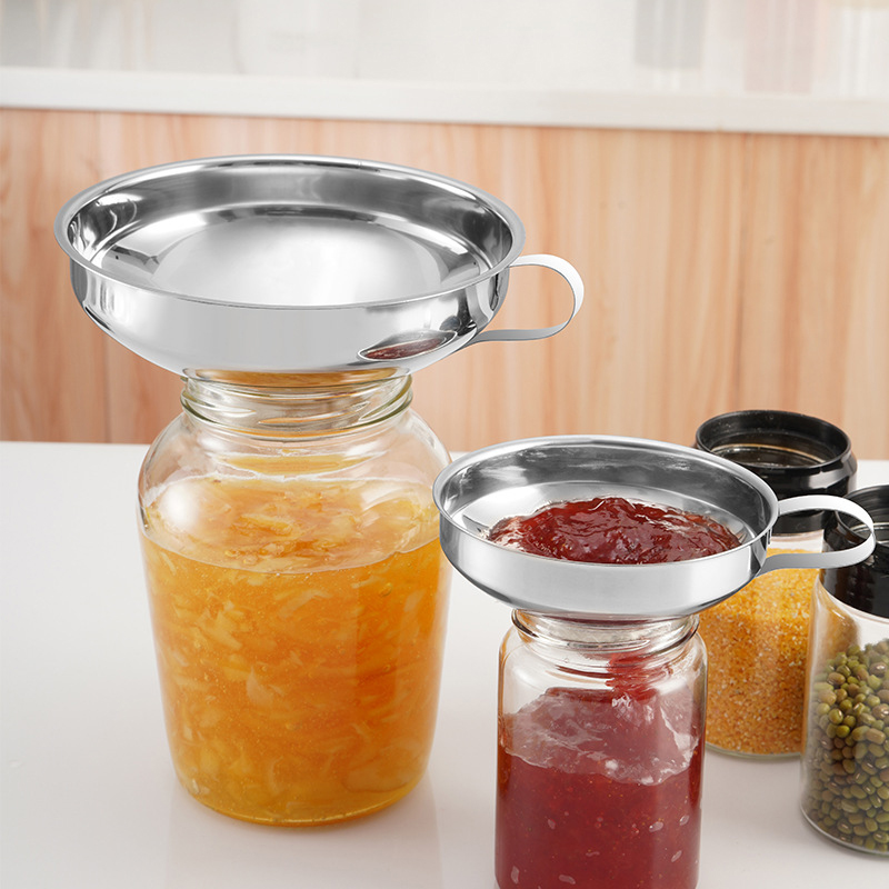 Altamente Popular, embudo para conservas de boca ancha de acero inoxidable de 2 tamaños, aderezo para ensaladas, embudo líquido, filtro de tolva, herramientas de cocina, Gadgets