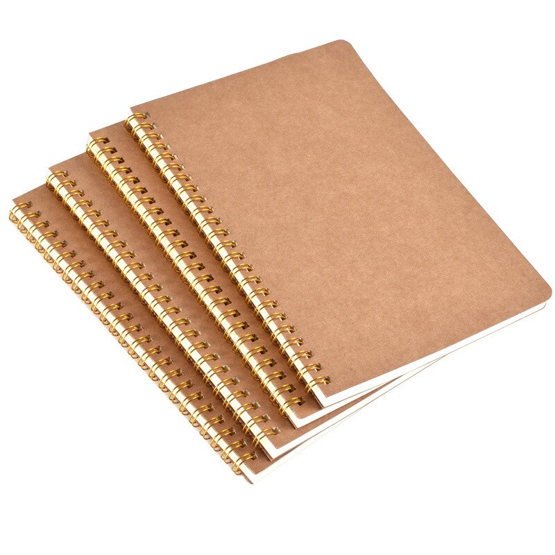 A5 Spiral Notebook Kraft Dot Grid Time Management Blank Book Coil Journal Weekly Planner Notepad School Office Supplies
