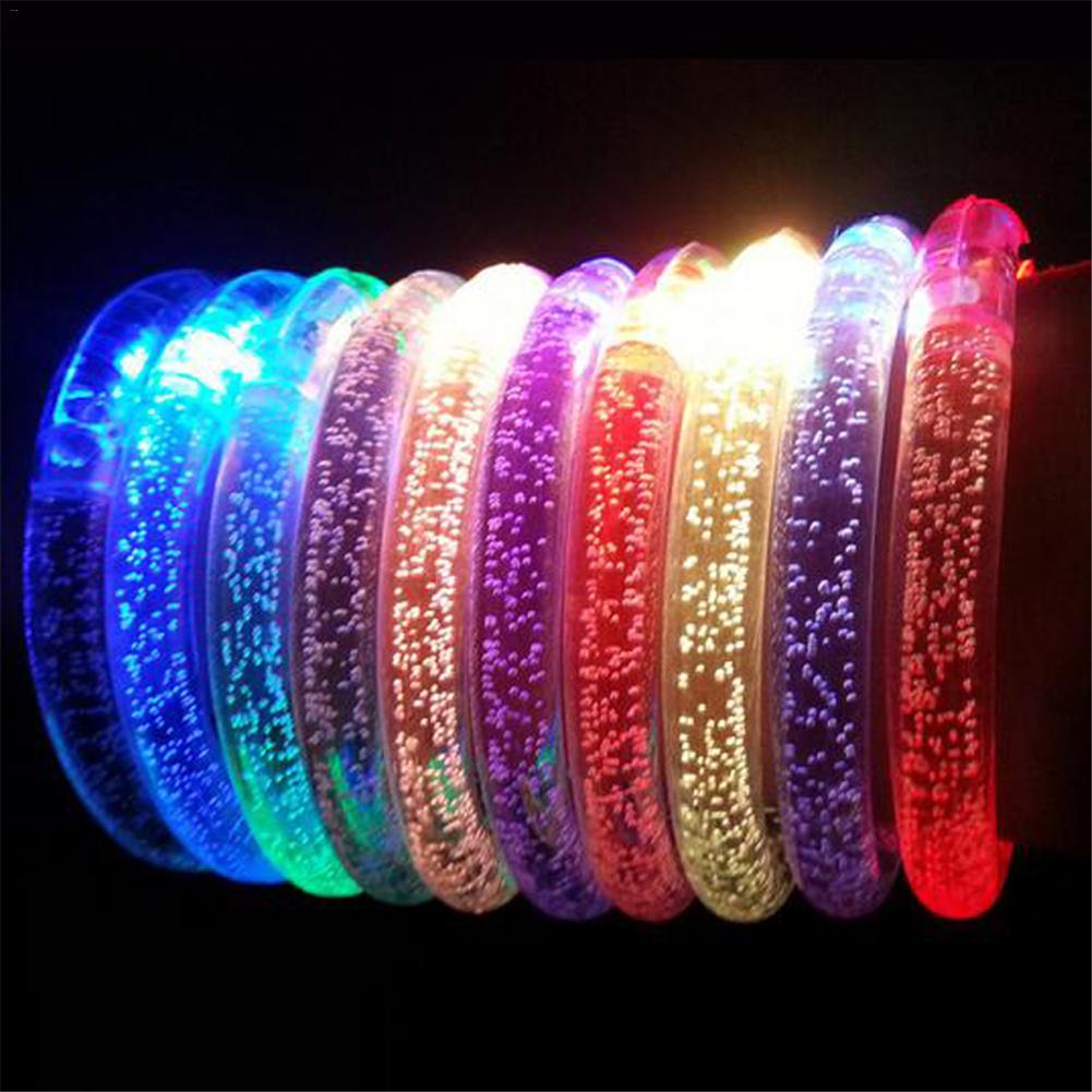 Cool LED colorato braccialetto luminoso bolla acrilica braccialetto Flash novità divertente giocattolo luminoso rispettabile