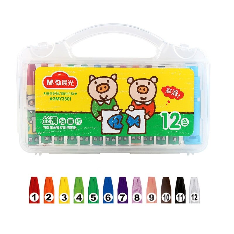 Lápiz de cera Deli para niños, 12/24/36 colores por caja, pintura al óleo, Color caramelo, Pastel, Seguridad Infantil, Pastel no tóxico 0100: 12 Colors