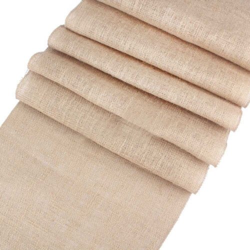 Vintage hvid jul blonder jute linned hessian burlap country event fest leverancer bryllup dekoration bordduk løber: 30 x 275cm / -en
