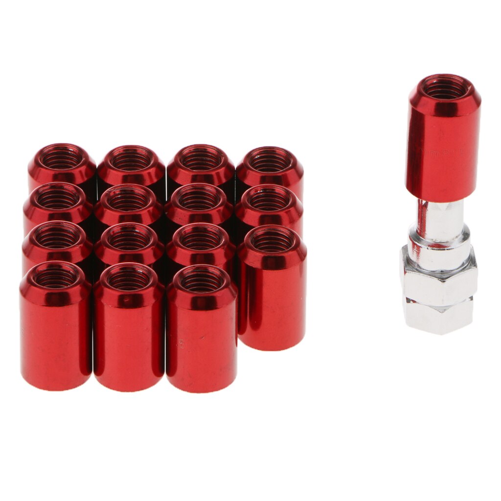 16 Piece Wheel Lug Nuts With 1 Key Acorn Wheel Nut Locks Open 12x1.5 Red