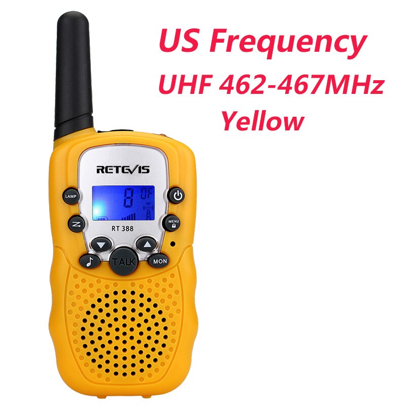 1pc Mini Walkie Talkie Kids Radio Retevis RT388 0.5W UHF 462-467MHz US Frequency Portable Two Way Radio J7027: US Yellow