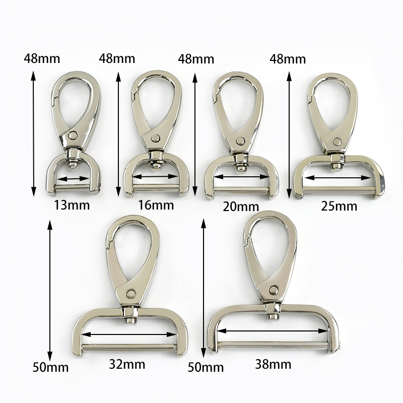 5Pcs Detachable Bag Buckles for Strap 13-38mm Metal Swivel Lobster Clasp Belt Webbing Trigger Snap Hook DIY Accessories