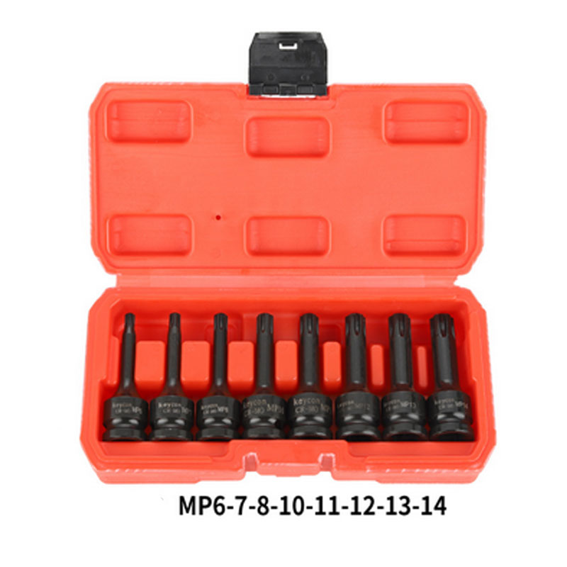 One Pcs 1/2" Universal Air Socket Adopter Torx Bit Socket Drive Star Bit MP6-MP14 Bicycle Auto Repair Wrench Tool