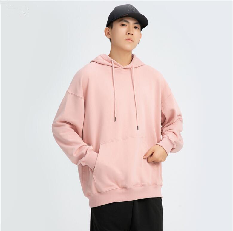 pullover tasche mit kapuze jacke hoodies herren Herbst Winter Warme männer Pullover Mantel: Rosa / XXL