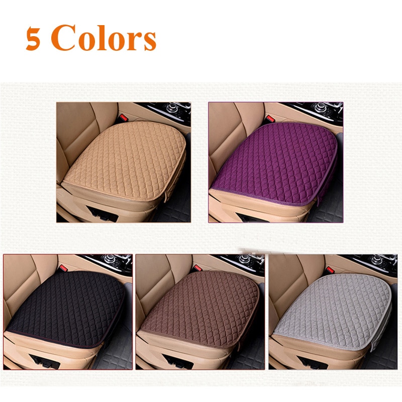 Linen Fabric Car Seat Cover Four Seasons Front And Rear Flax Cushion Breathable Protector Mat Pad Universal Size for Car Care