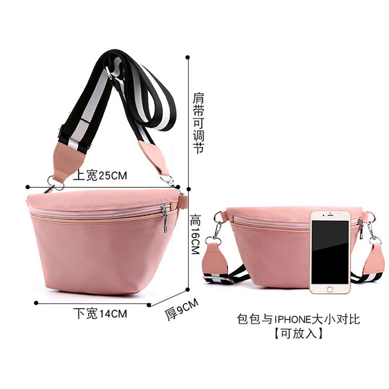 Roze dames kleine clutch tas borsttas crossbody portemonnee polsband effen oxford schoudertassen gestreepte schouderband