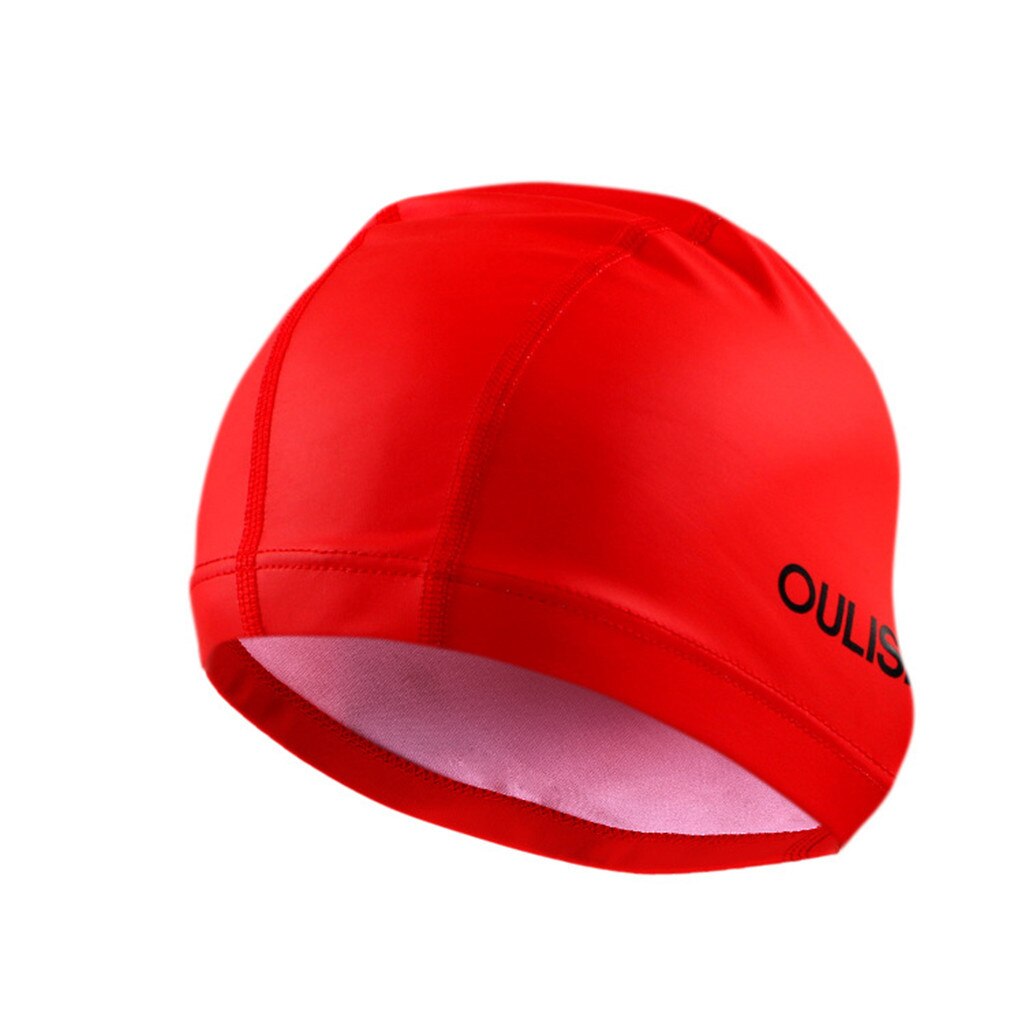 Adult Swimming Cap Silicone Women Men Waterproof Hat PU Coating Durable Elastic Pool Beach Swim Head Cap Summer #15D: Red