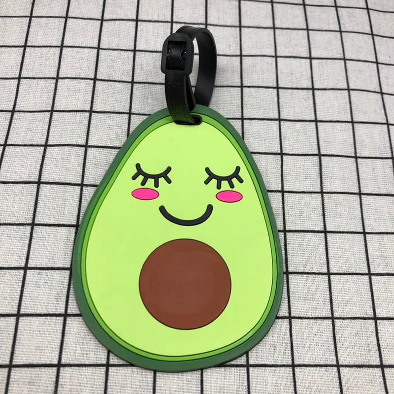 Avocado Reise Zubehör Karikatur Silikon Gel LuggageTag Koffer Ich würde Adresse Halfter Internat Schild Tragbare Etikett