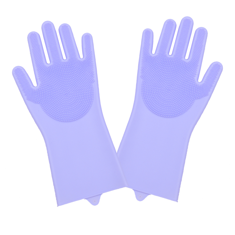 Gants de nettoyage de la vaisselle, éponge en caoutchouc de Silicone, épurateur ménager, outils de nettoyage de cuisine, directe: Purple