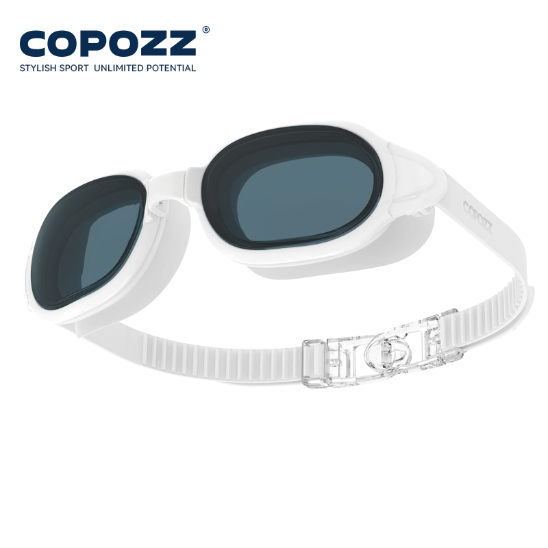 Copozz Bijziendheid Zwembril Mannen Vrouwen Adult Swim Goggle Professionele Anti Fog Zwembad Glas Dioptrie Zwembril -1.5-7: Transparent white