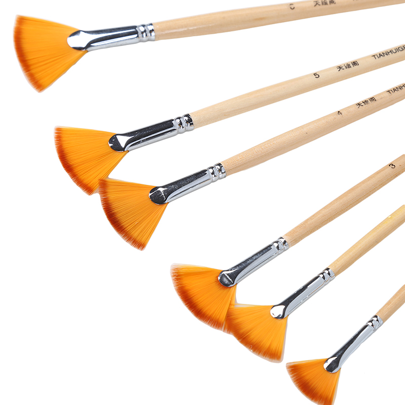 Pincel para pintar acuarela, suministros de pintura al óleo, materiales de arte , 6 uds. De gran