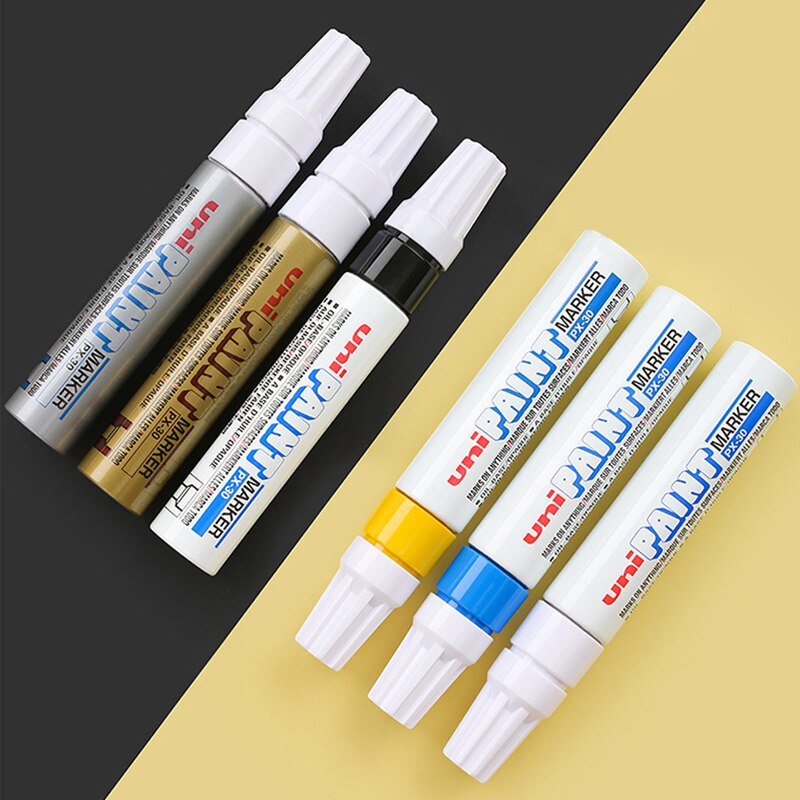 Uni PX-30-marcador de pintura permanente, 7 colores disponibles, 8,5mm, Pintura de coches, bolígrafo de firma de boda, 1 Uds.