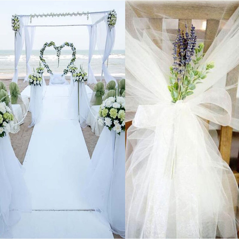 48CM x 5 M/10 M/15 M organza crystal tulle baby bad sneeuw garen voor bruiloft kerst verjaardag DIY party boog decoratie