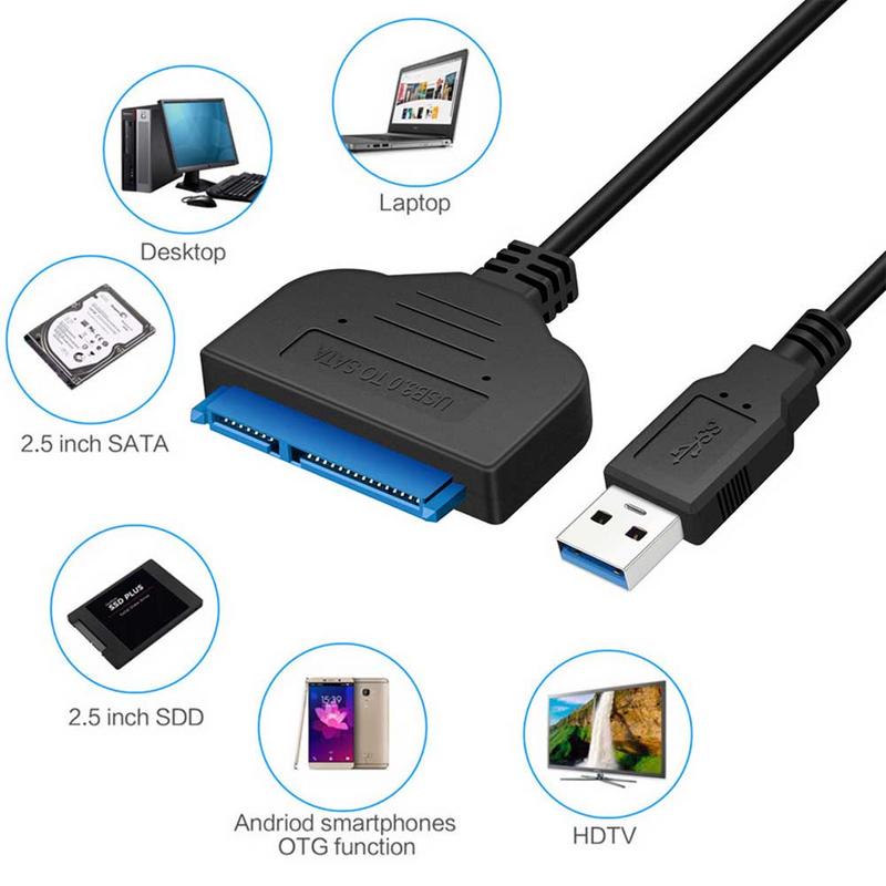 NEUE USB 3.0 SATA 3 Kabel Sata zu USB Adapter Bis zu 6 Gbps Unterstützung 2,5 Zoll Externe SSD HDD Fest stick 22 Pin Sata III Kabel