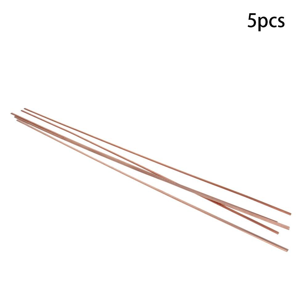 3/5/10 stk fosfor kobber lodding sveisestaver messing gul farge 1.3mm tykkelse 3mm bredde 400mm/ stk lengde kvadratisk flat stang