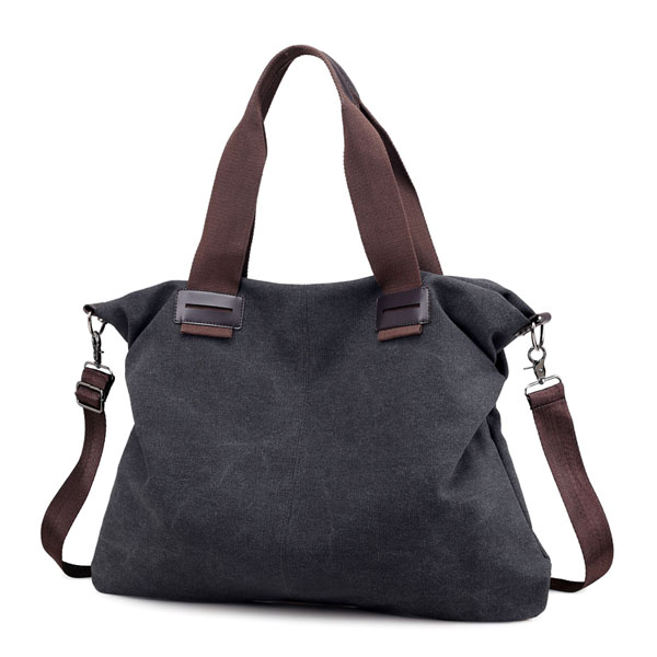 Sac fourre-tout en toile pour femmes sacs à main bolsas feminina dames Messenger sac à bandoulière sac à bandoulière pour femmes sacs à main pour femmes: Black
