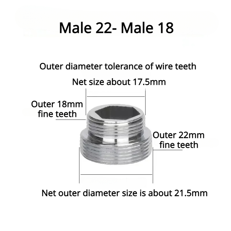 1 teile/los M22 zu M20 M18 M28 Gewinde Edelstahl Stecker Wasserhahn Gelenke Wasserfilter Zubehör Küche Wasserhahn Adapter: Armee Grün