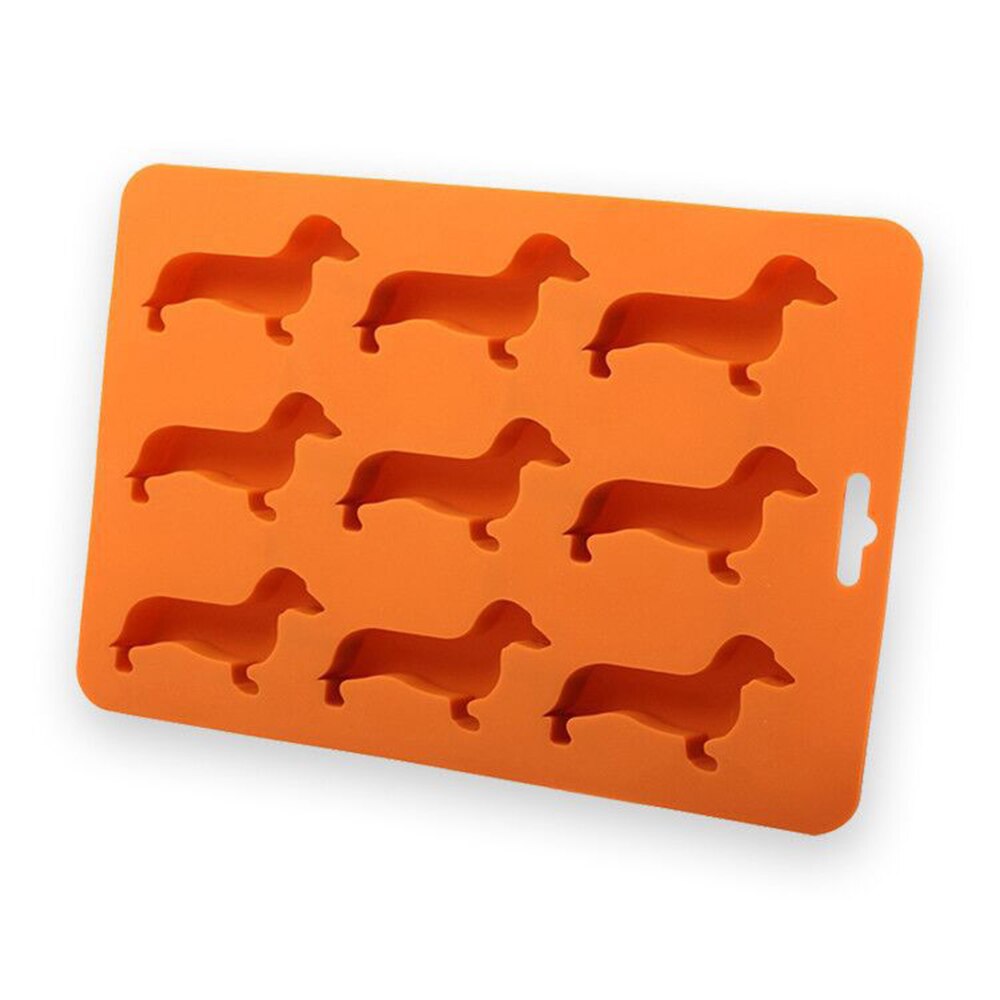 9-Cavity Silicone Dachshund Puppy Shaped Ice Cube Chocolate Cookie Mold DIY Home Ice Tray Dessert Mold Kitchen Gadgets: Default Title