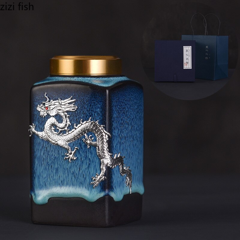 300ml porcelæn te-boks køkken opbevaring flasker mad stash krukke lufttæt lugtsikker beholder te kaffe opbevaring tank te krukke