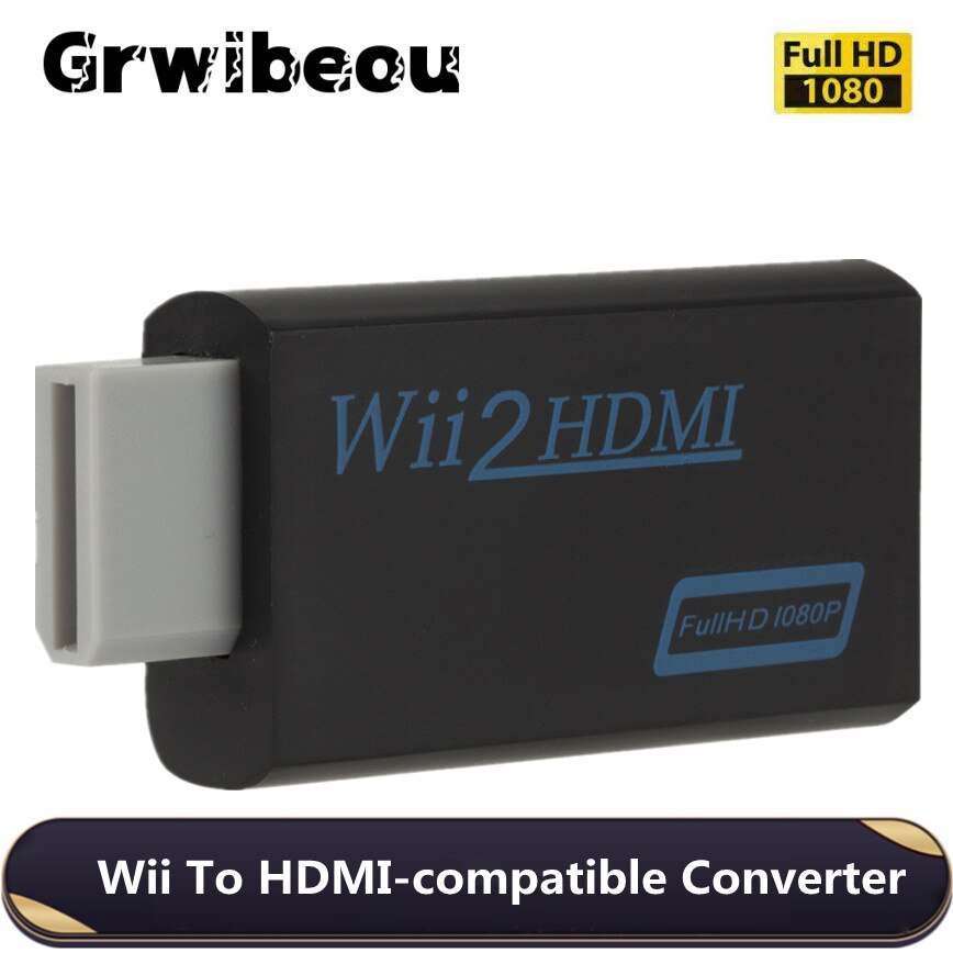 Full Hd 1080P Wii-Compatibel Converter Adapter Wii2HDMI-compatible Converter 3.5Mm Audio Voor Pc Hdtv Monitor display