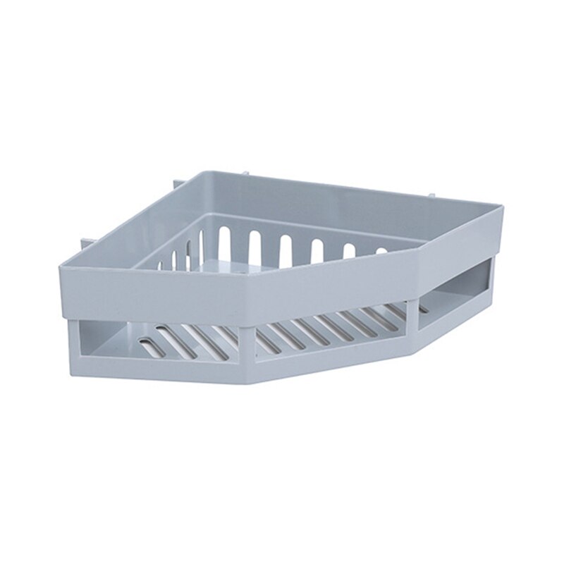 Perforation-free Corner Rack Toilet Wash Rack Seamless Wall-mounted Triangular Rack Receptacle Rack in Bathroom Accessories: Grey