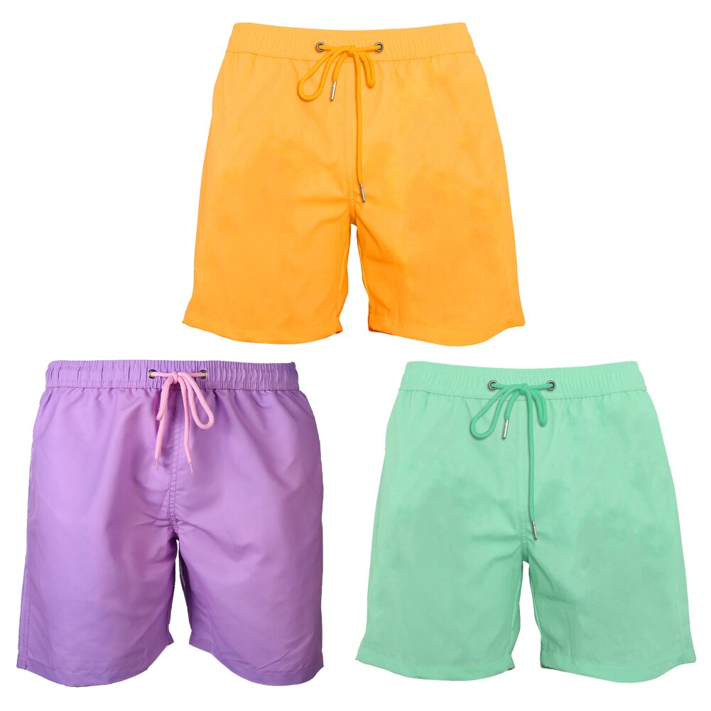 Plus Size Zomer Mannen Zwembroek Kleur Veranderen Strand Shorts Koord Sneldrogend Baden Badmode Korte Broek