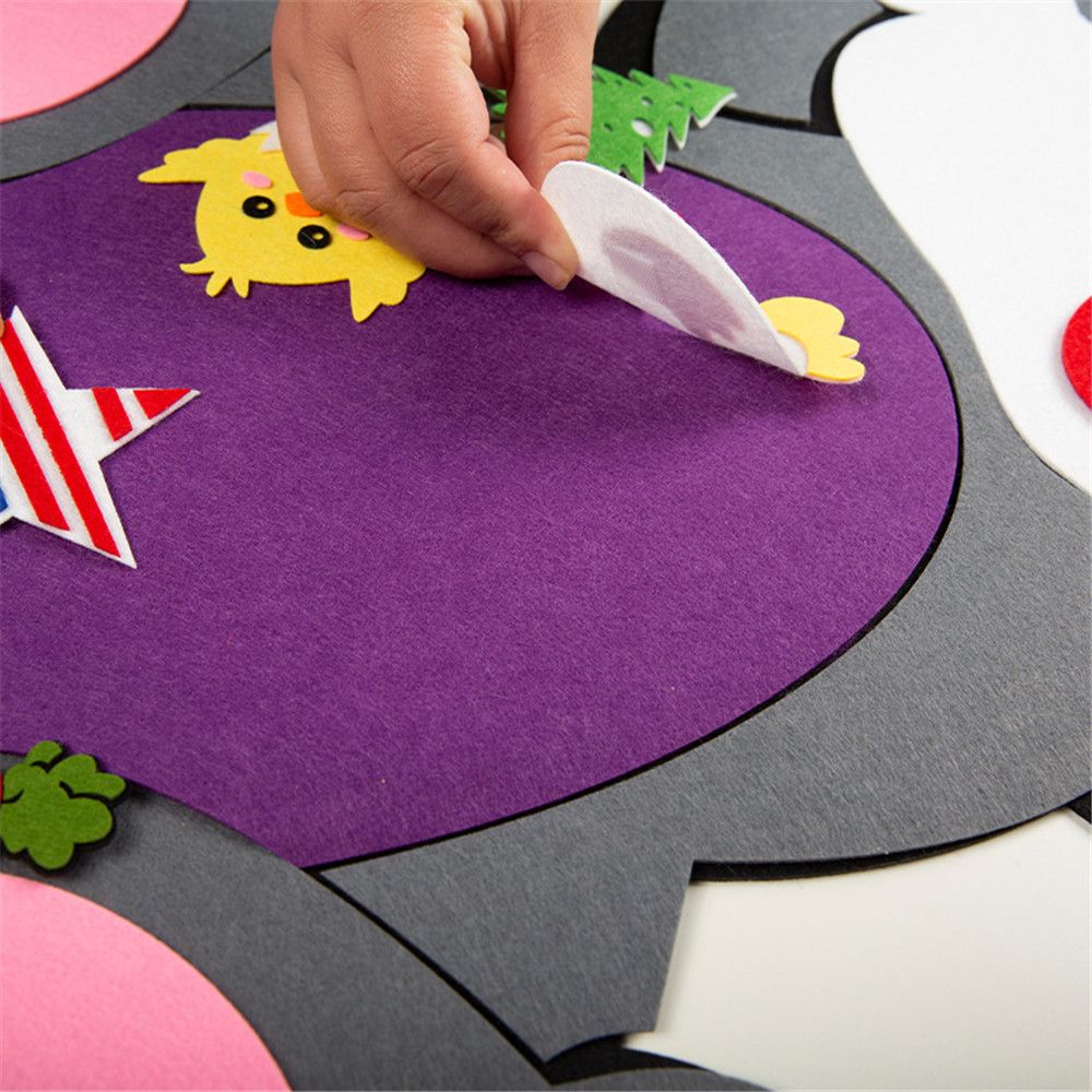 DIY Craft Felt Bunny Chick Home Decoration Happy Easter Wall Hanging Easter Ornament Easter Rabbit