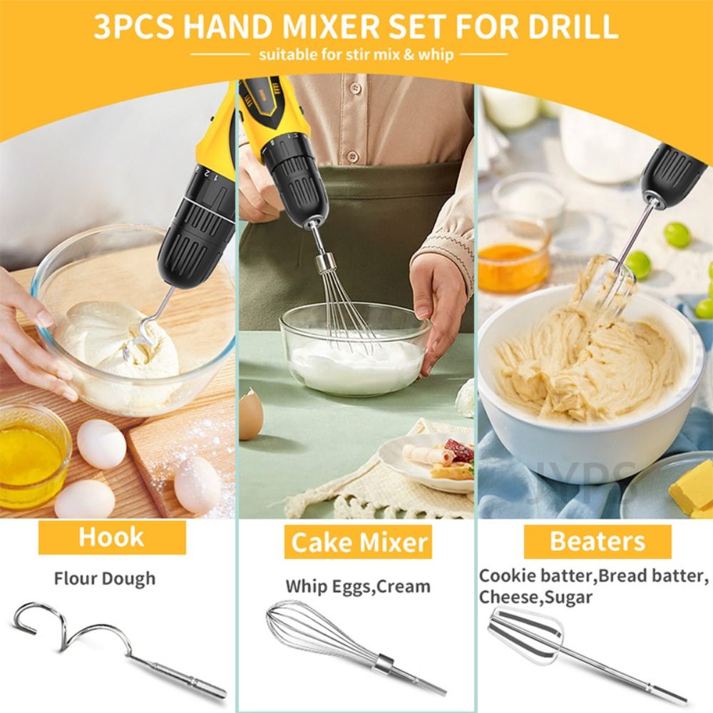 Roestvrijstalen Eierklopper Mixer Voor Eierbakgereedschap Roomboter Garde Mixer Geschikt Voor Elektrische Boorkeukenaccessoires