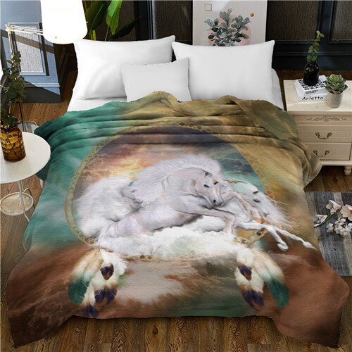 Heavenly horse Bed cover Cheap bedding sets Multicolour Home textile Blue sky and white wings Duvet Cover Quilt Bedspread: colour 2
