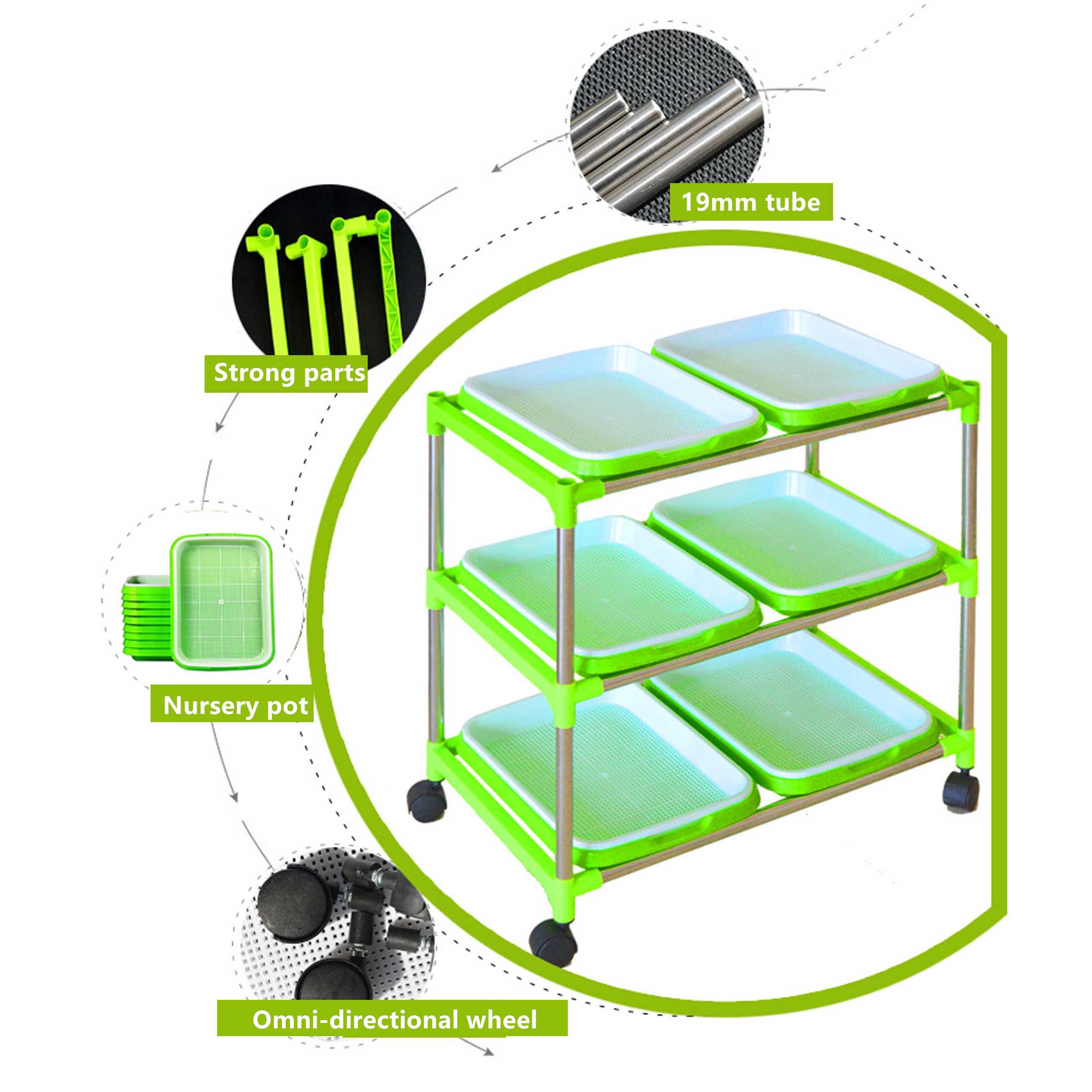 Seed Sprout Tray DIY 2~5 Layers Stainless Steel Shelf Seed Germination Planting Propagation Storage Tray Seed Starter Tray 1Set