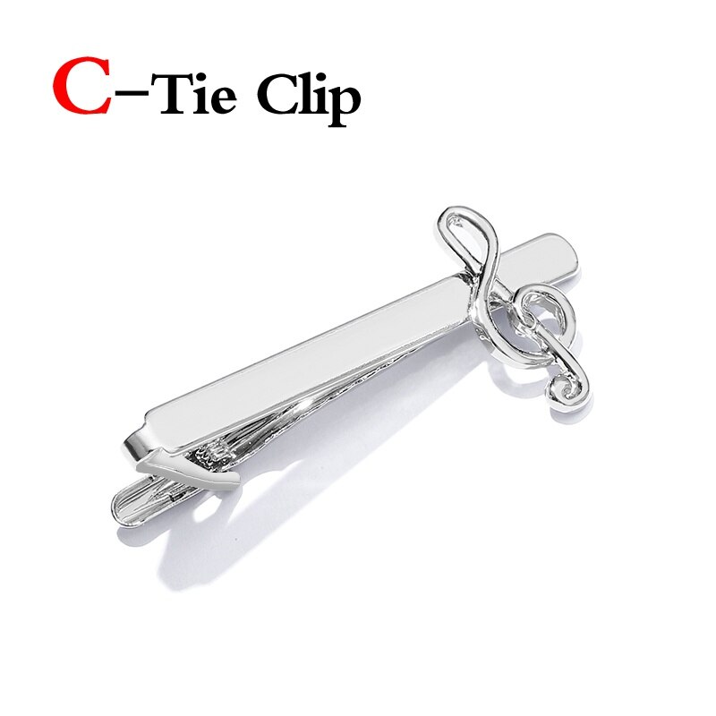 Formele Pak Pins Manchetknopen Uitloper Tie Tack Claps Classic Tie Clip Mannen Bruiloft Business: C-tie clip